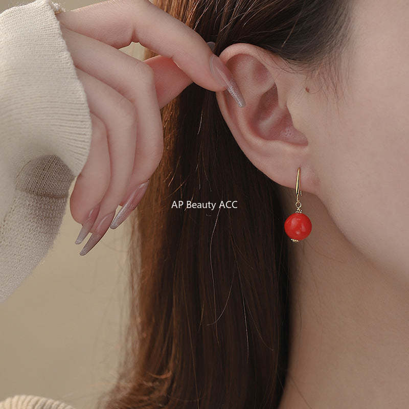 B관 - 925 실버 레드 빈티지 후크형 귀걸이 [YC3453E_1] 25.02-1