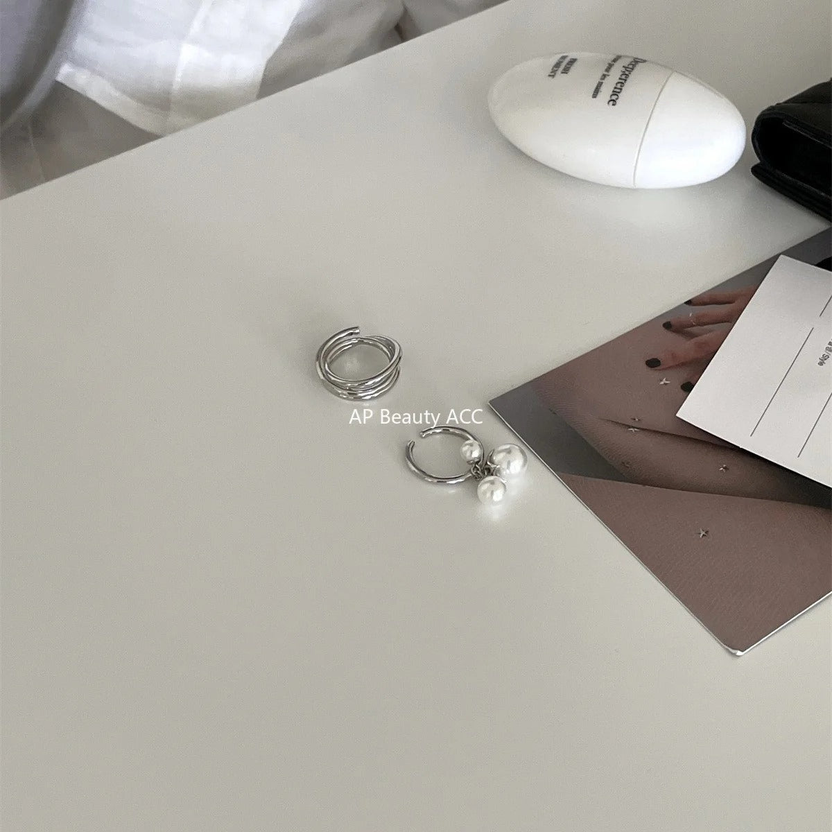 A관 - 925 실버 진주 레이어 반지 [JZ-0707] 25.10-3