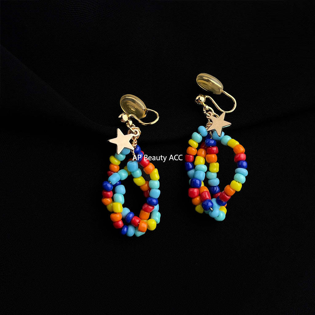 C관 - 18K 도금 컬러풀 이어커프 귀걸이 [EJ0303C] 25.03-3