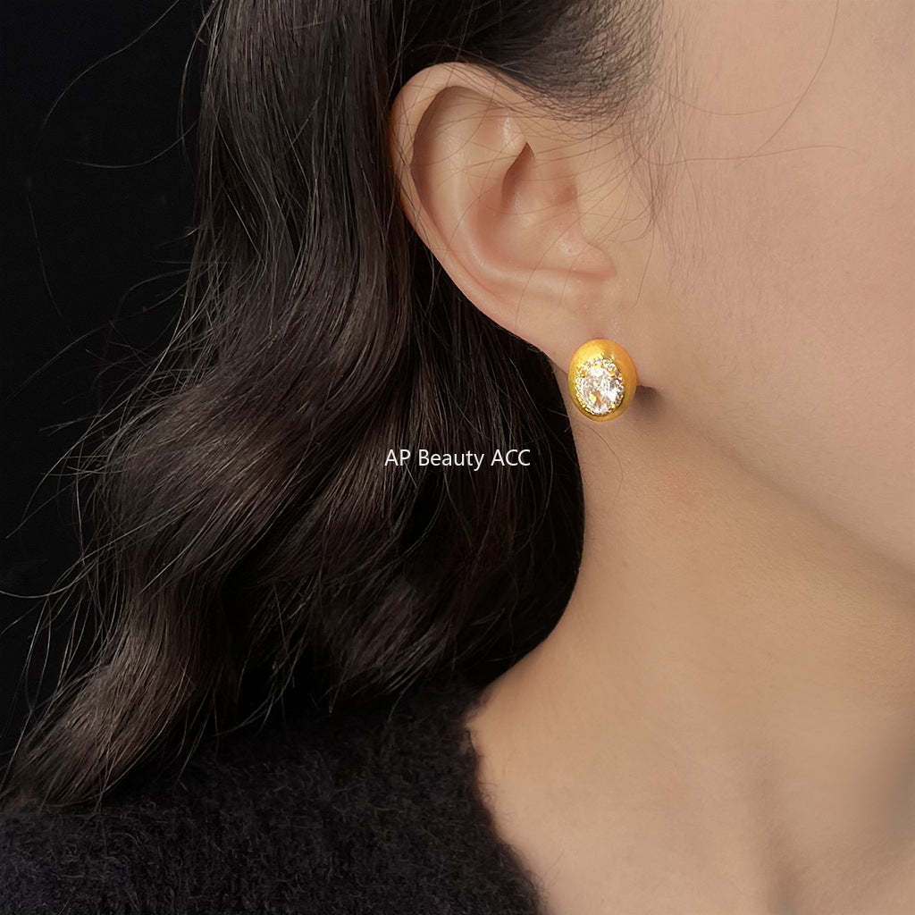 C관 - 14K 도금 925 은침 큐빅 라인 텍스처 귀걸이 [5495] 25.02-2