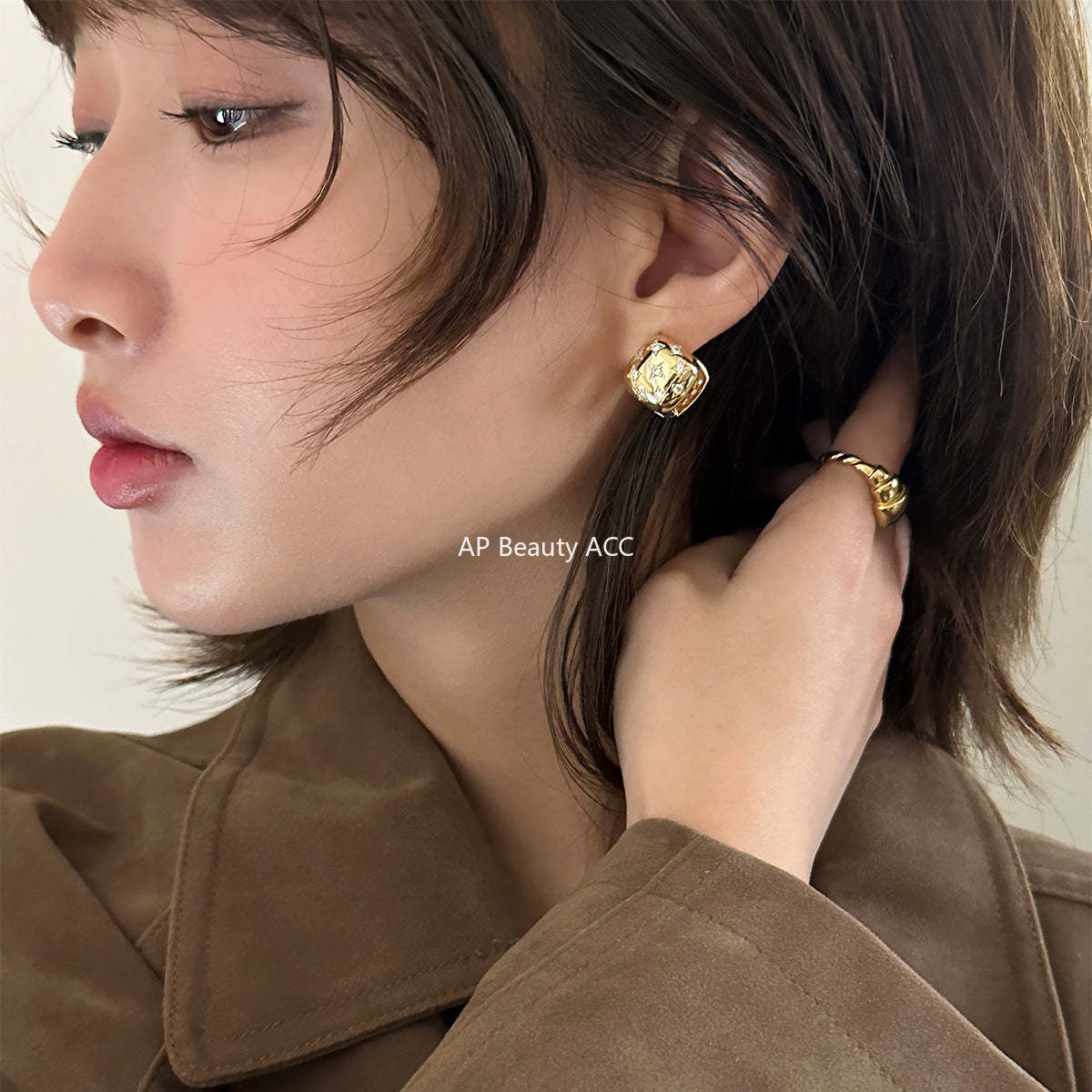 A관 - 925 은침 사각 별 큐빅 스퀘어 귀걸이 [EH-2064] 25.01-2