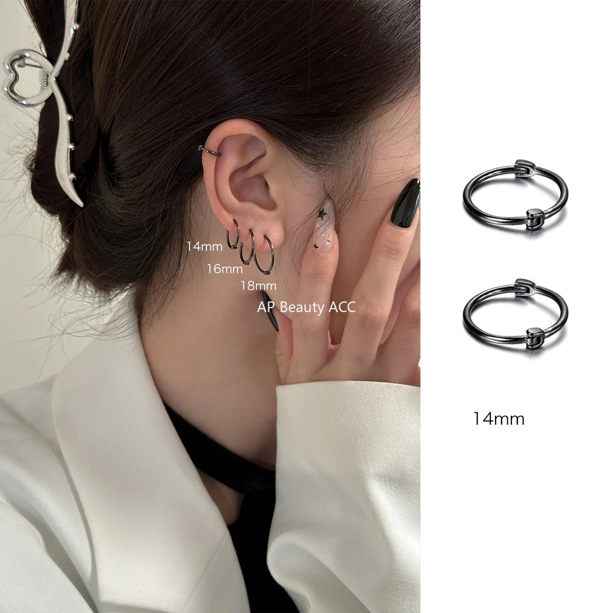 A관 - 999 실버 심플 링 귀걸이 [EH-2308] 25.10-3