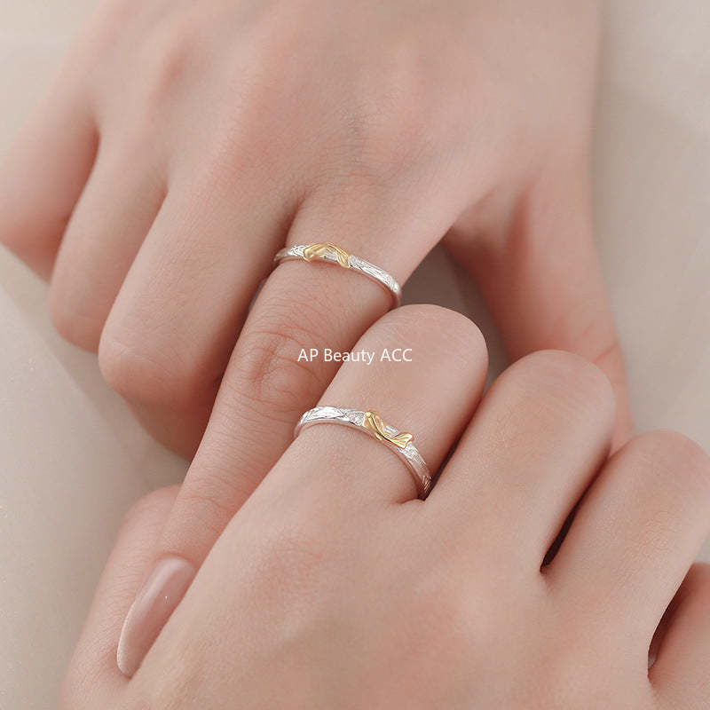 B관 - 999 실버 텍스처 물고기 디자인 커플 반지 [YC3769R_1] 25.11-3