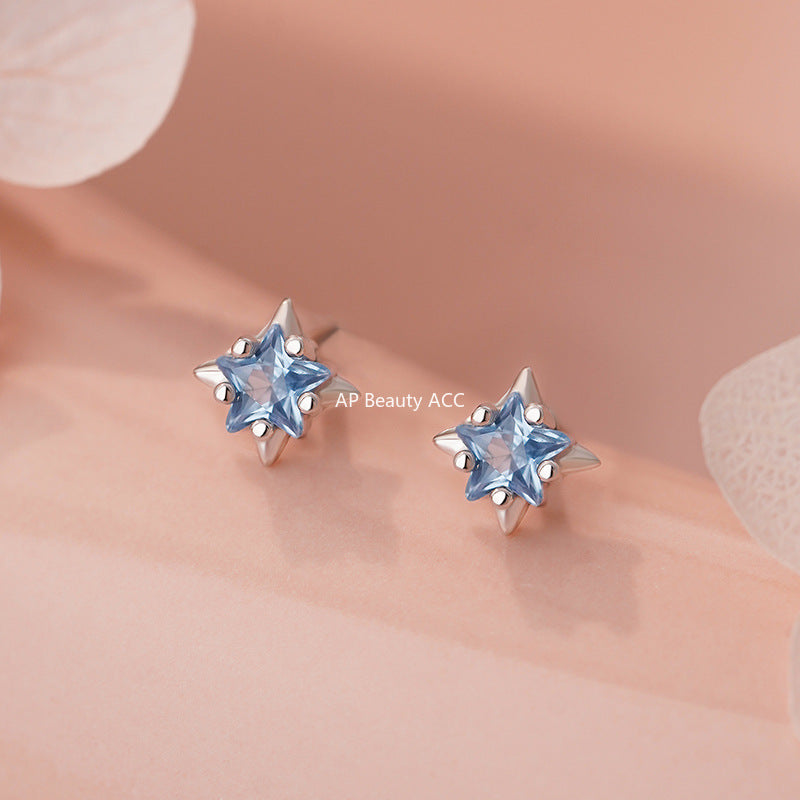 B관 - 999 실버 별 디자인 큐빅 스터드 귀걸이 [YC4910E_1] 25.11-2