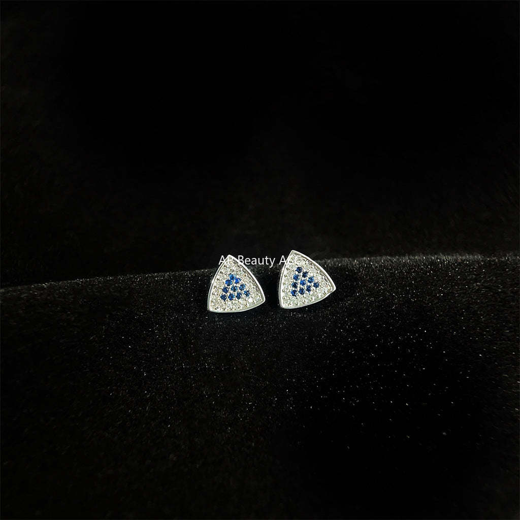 C관 - 개성 있는 천사 눈 기하학 큐빅 은침 귀걸이 [3891] 24.04-4