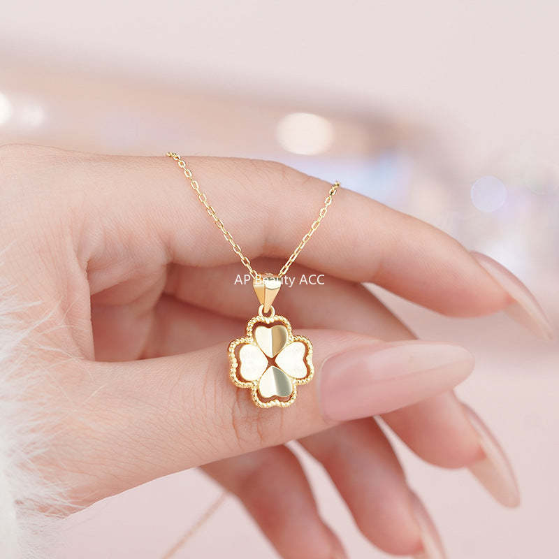B관 - 네잎클로버 디자인 펜던트 925 실버 목걸이 [YC2347N_1] 25.11-3