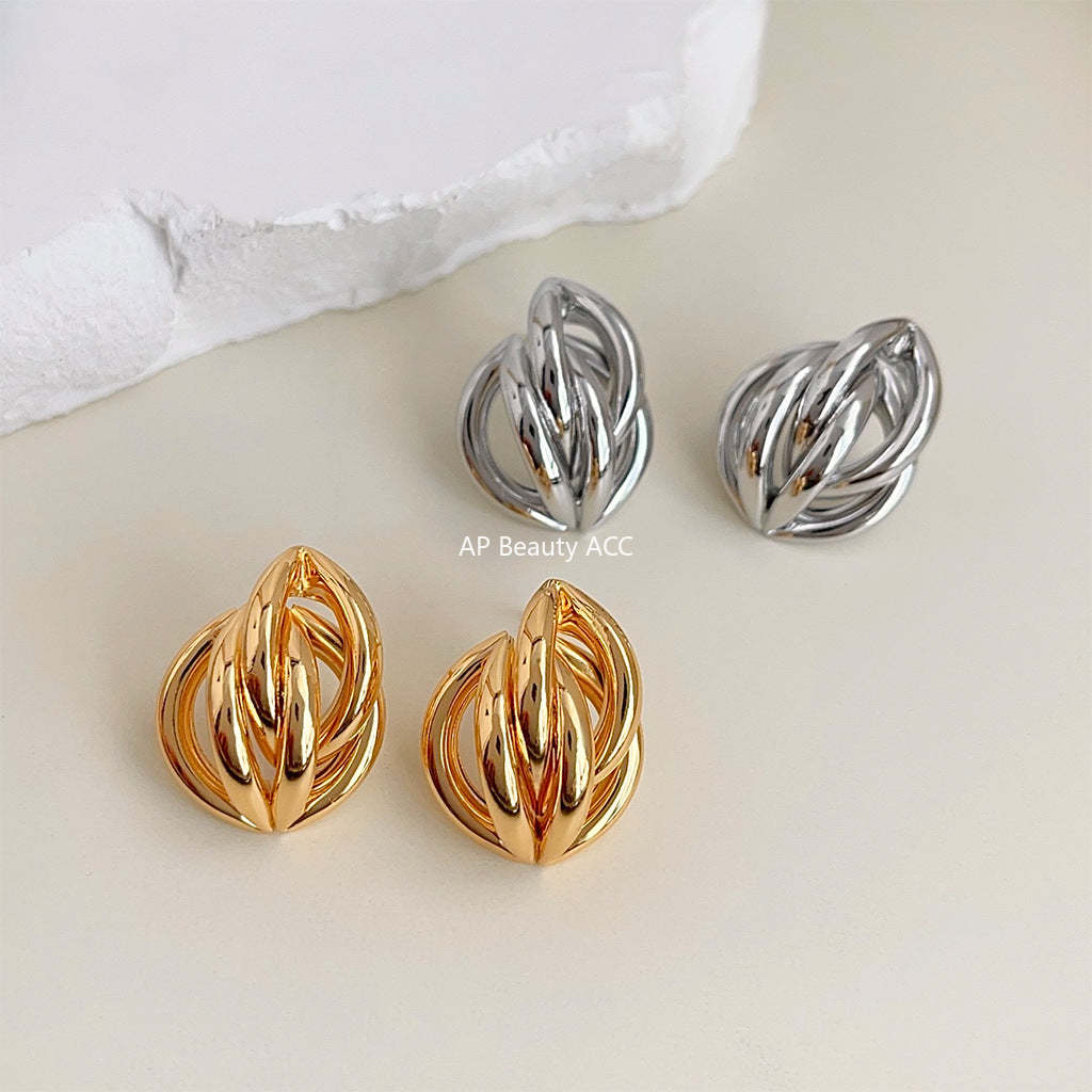 C관 - 업그레이드 18K 도금 고급스러운 기하학 귀걸이 [3701-3702] 24.04-2