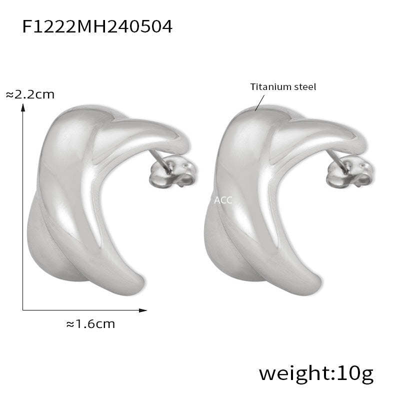 D관 - 티타늄 스틸 크로스 디자인 18K 도금 기하학적 세련된 귀걸이 [F1222-F1224-5] 24.05-2
