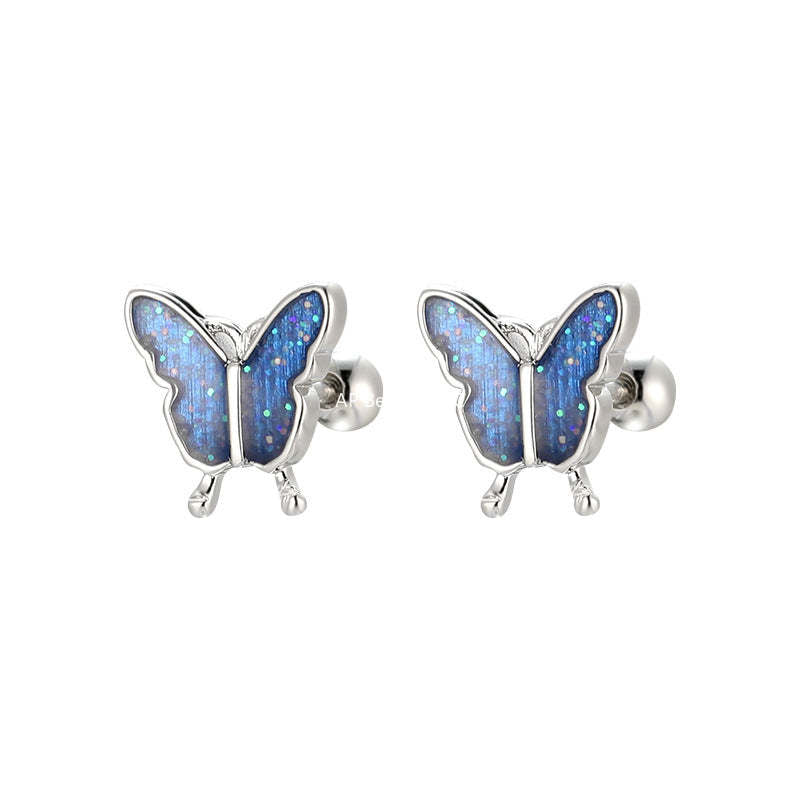 A관 - 925 은침 나비 디자인 피어싱 귀걸이 [EH-4126] 25.10-5