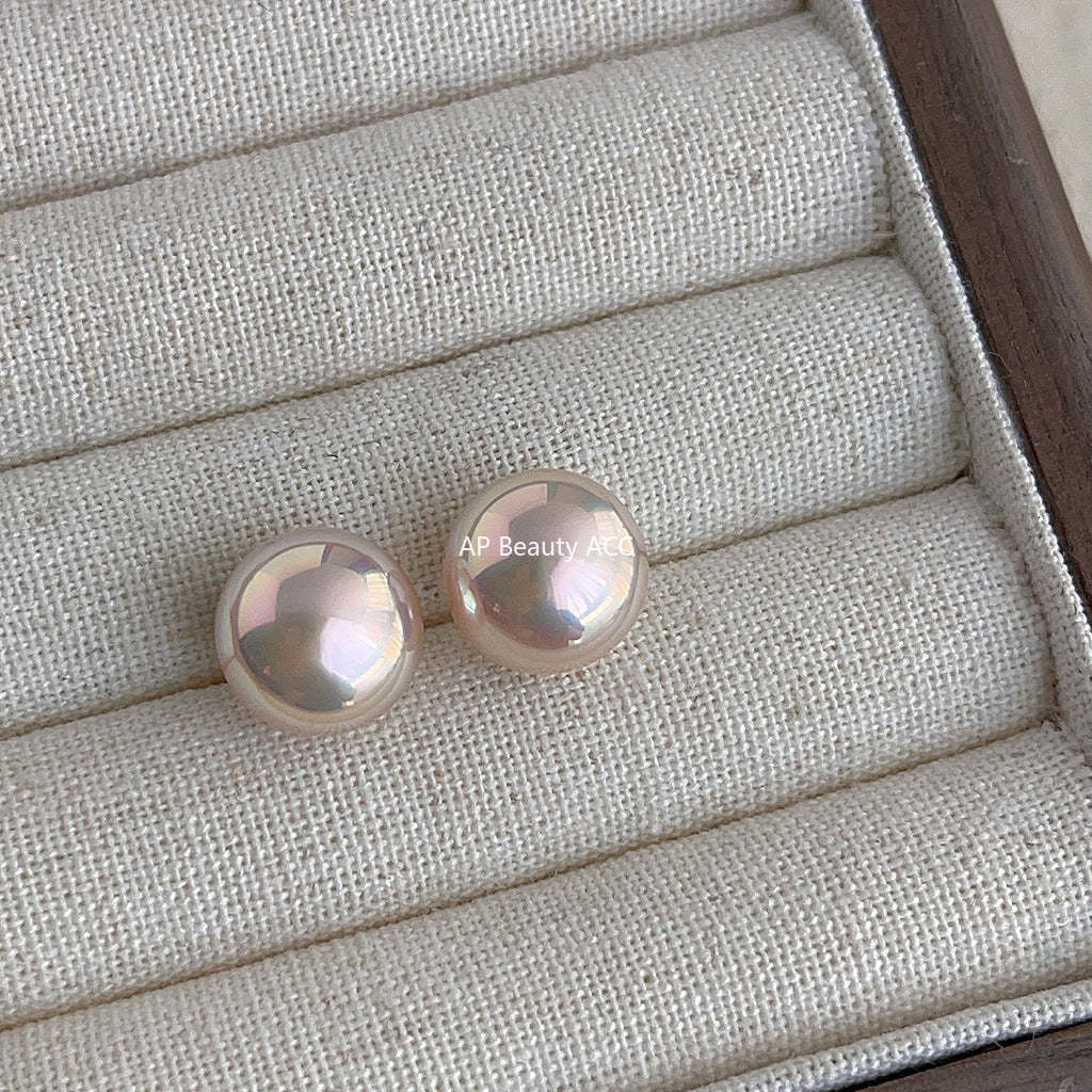 C관 - 핑크 펄 고품질 담수 진주 우아한 은침 귀걸이 [4557-4561] 24.07-2