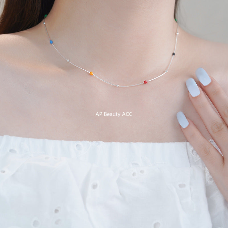 B관 - 925 실버 컬러 비즈 실버볼 목걸이 [YC2161N_1] 25.10-3