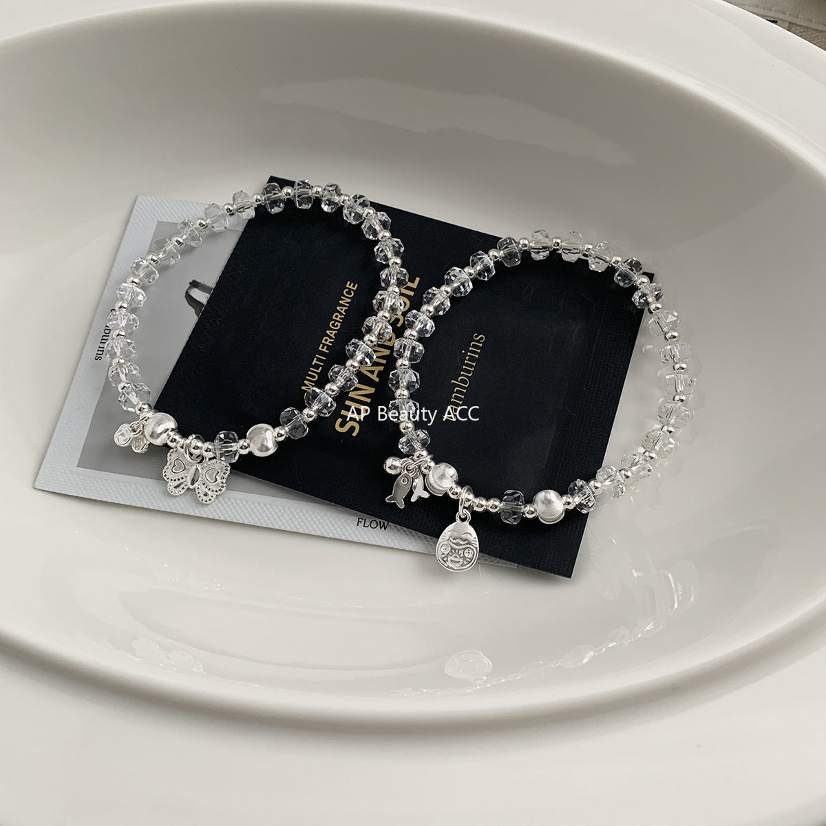 A관 - 925 실버 나비 고양이 핸드메이드 팔찌 [1076-1077] 25.10-3