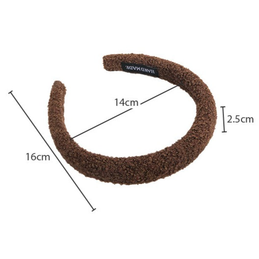 E관 - 양털 니트 단색 볼륨 스펀지 머리띠 [24431] 25.10-3