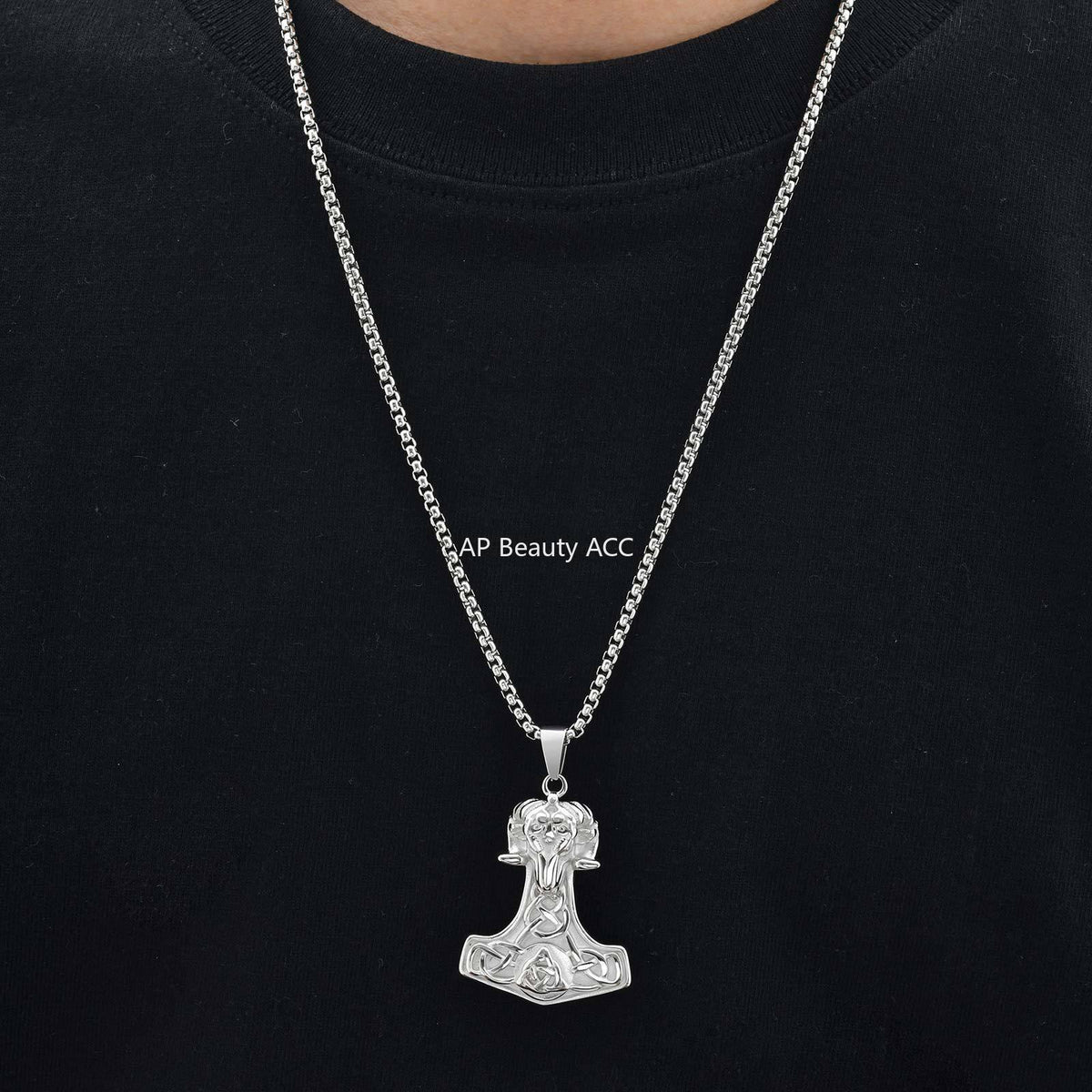 G관 - 스테인리스 바이킹 양머리 펜던트 빈티지 목걸이 [PN-2218] 25.11-1