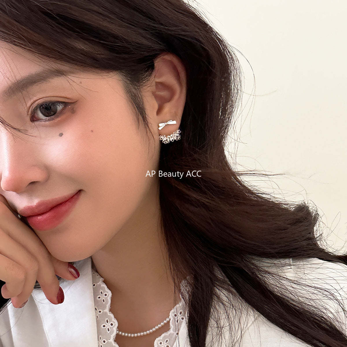 A관 - 925 은침 플라워 꽃다발 리본 귀걸이 [EH-3315] 24.12-1