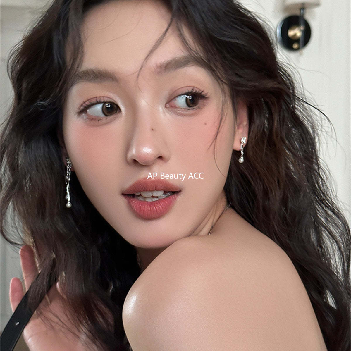 A관 - 925 은침 진주 플라워 언밸런스 드롭 귀걸이 [EH-3983] 25.10-2