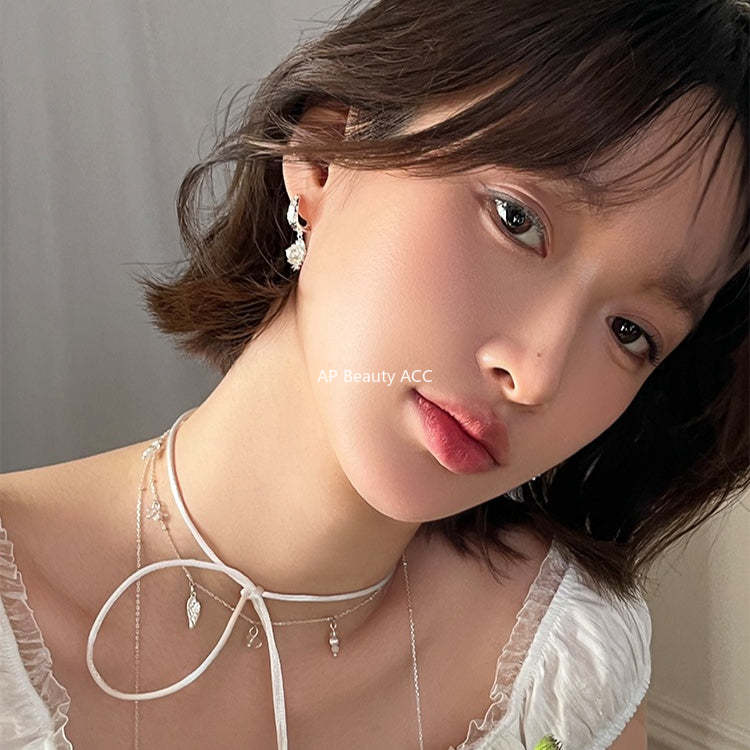 A관 - 925 은침 큐빅 진주 언밸런스 후프 귀걸이 [EH-4120] 25.10-5