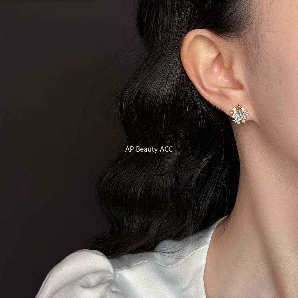 C관 - 14K 도금 925 은침 큐빅 이어커프 귀걸이 [6280-6281] 25.06-3
