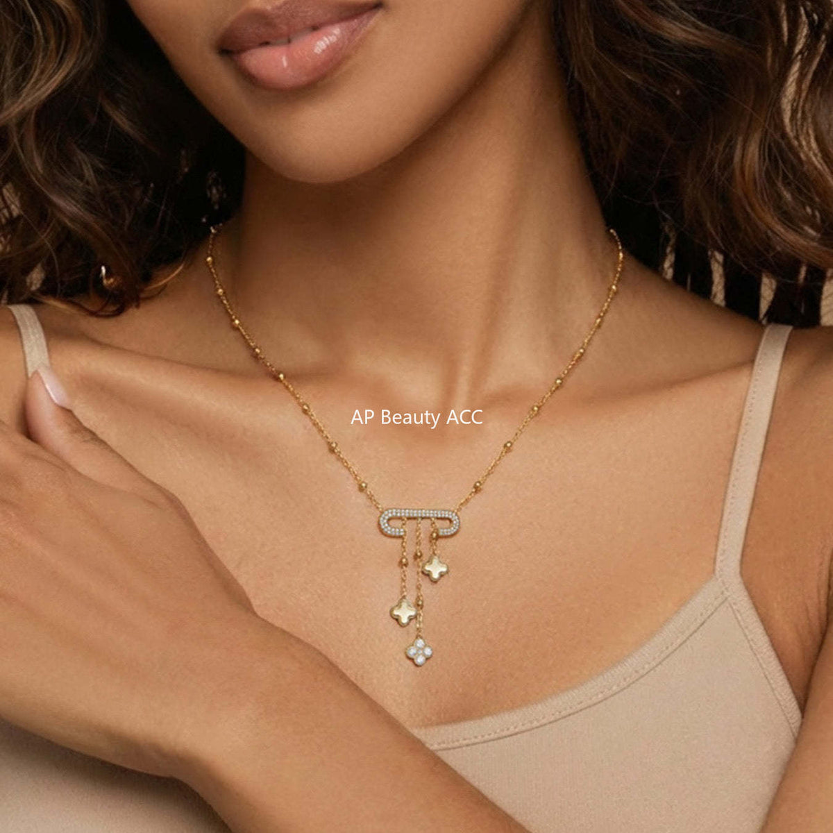 D관 - 스테인리스 스틸 18K 도금 부엉이 하트 큐빅 펜던트 목걸이 팔찌 [TXP528] 25.12-3