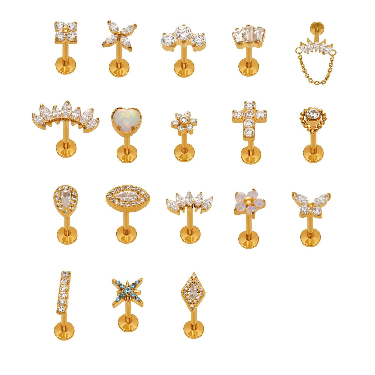 D관 - 티타늄 합금 스틸 입술용 단품 피어싱 [T009] 25.11-2