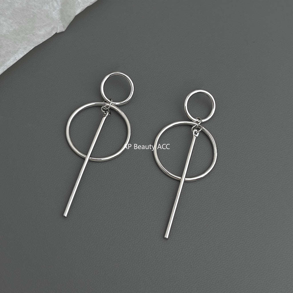 C관 - 핸드메이드 원형 기하학 디자인 925 은침 귀걸이 [7114] 25.11-3