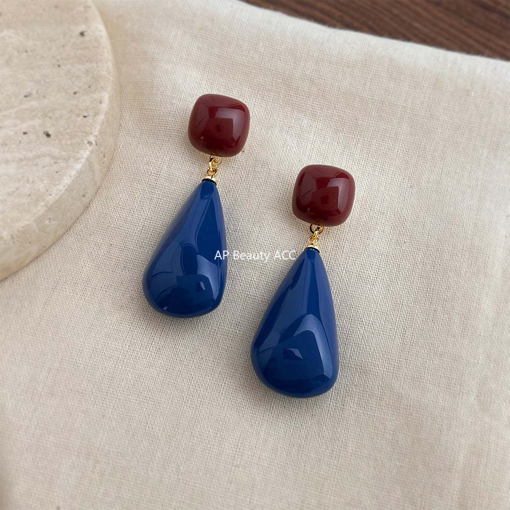 C관 - 핸드메이드 레진 드롭 925 은침 귀걸이 [7030] 25.11-3