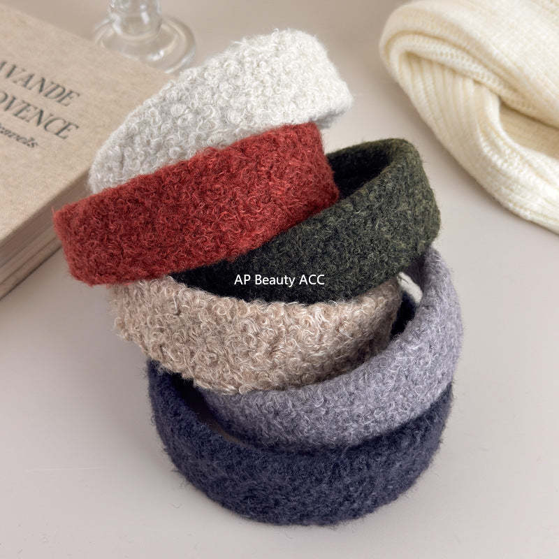 E관 - 양털 퍼 소재 와이드 볼륨 머리띠 [27649] 25.11-1