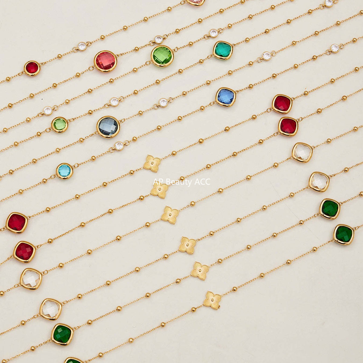 D관 - 스테인리스 스틸 둥근 사각 컷팅 큐빅 목걸이 귀걸이 팔찌 [TXP509] 25.12-1