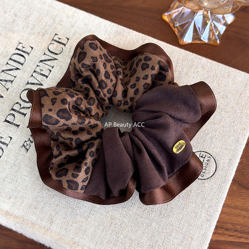 E관 - 레오파드 패턴 패브릭 배색 곱창 헤어밴드 [27772] 25.12-2