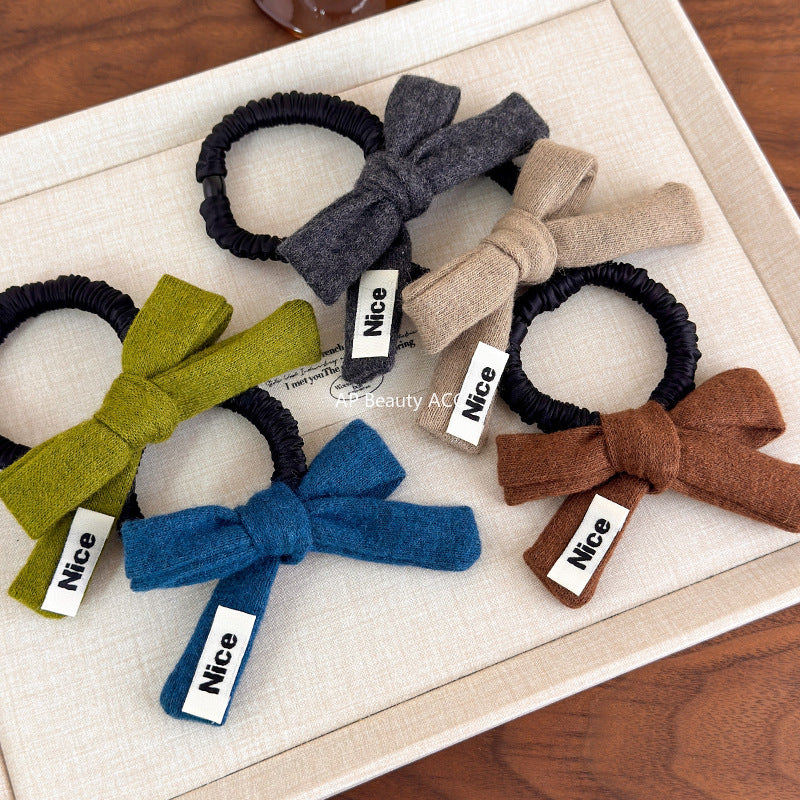 E관 - 니트 리본 디자인 슬림형 머리끈 헤어밴드 [27575] 25.10-3