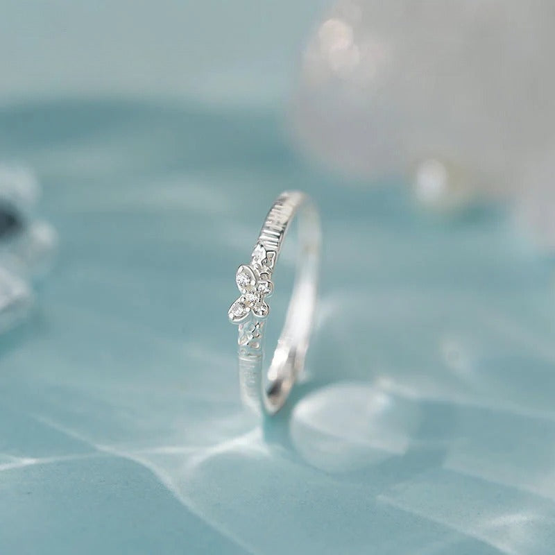 B관 - 999 실버 파도 나비 디자인 커플 반지 [YC3034R_1] 25.09-4