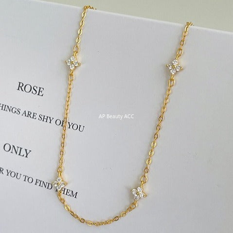 A관 - 925 실버 네잎클로버 디자인 목걸이 [XL-1228] 25.11-1