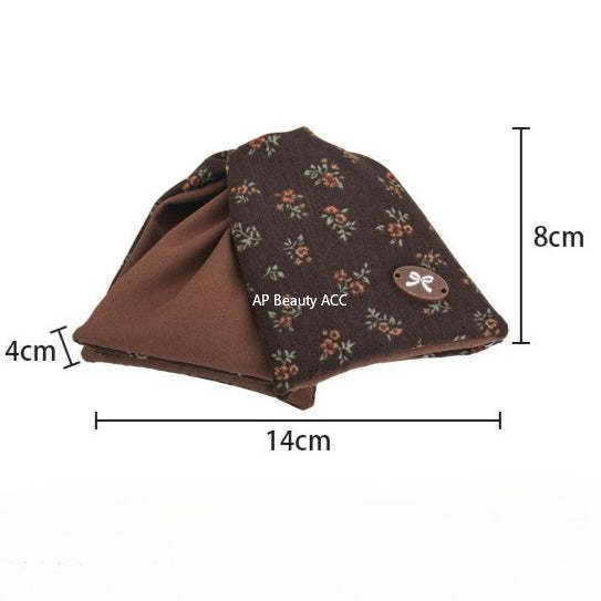 E관 - 레트로 플라워 패턴 패브릭 삼각형 집게핀 [27648] 25.11-1