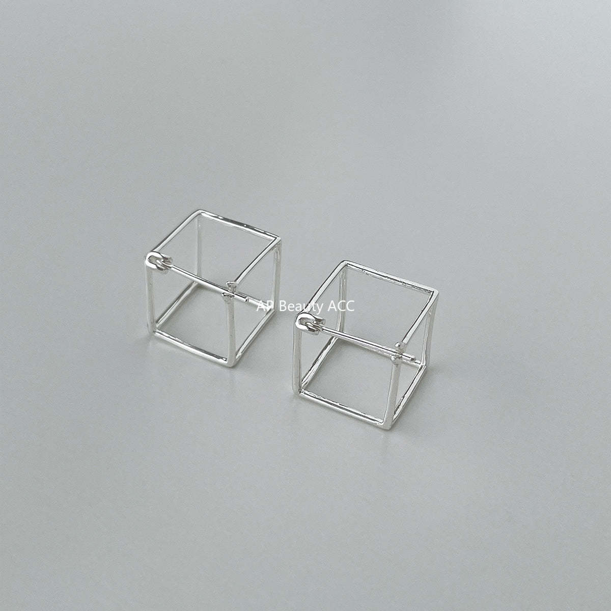 A관 - 삼각형 사각형 입체 모양 925 은침 귀걸이 [EH-3966] 25.08-5