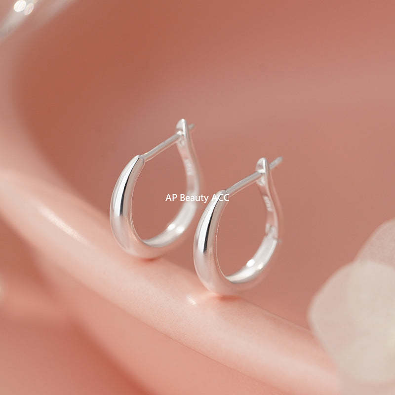 B관 - 925 실버 U자형 미니멀 링 귀걸이 [YC4712E_2] 25.11-1