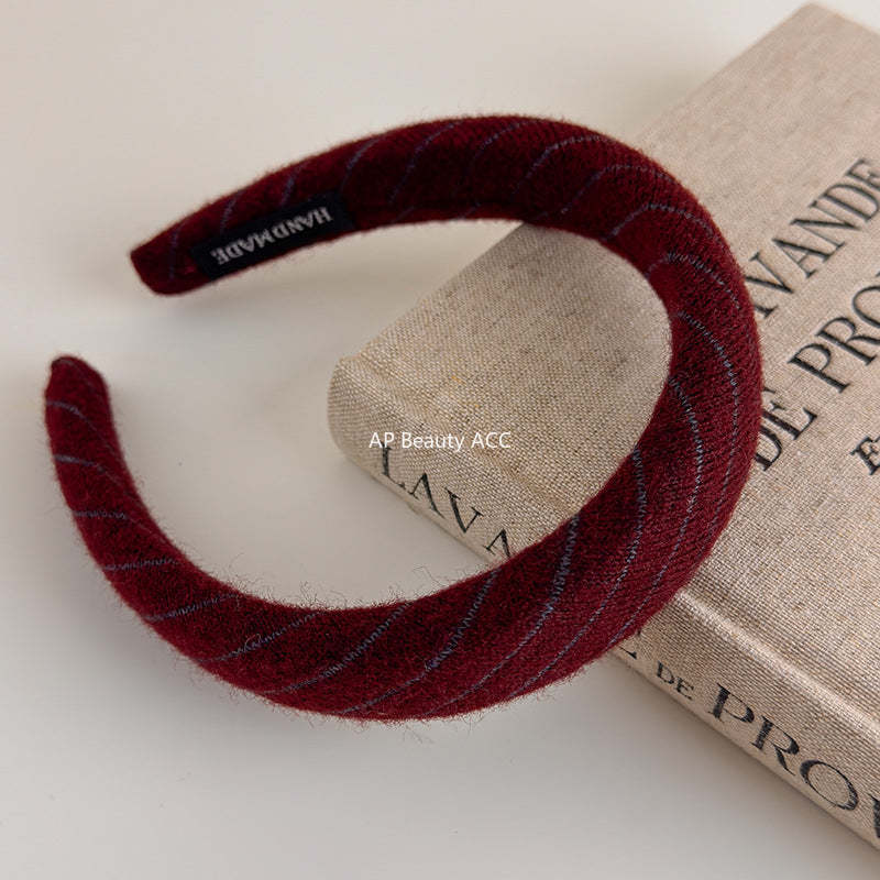 E관 - 니트 스트라이프 와이드 스펀지 머리띠 [27524] 25.09-4