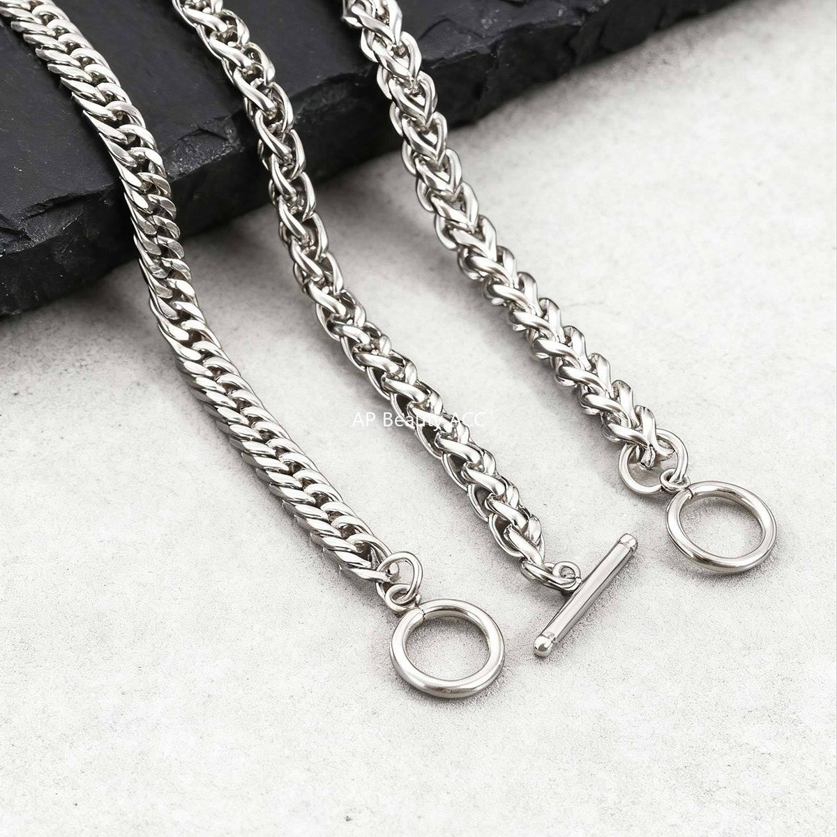 G관 - 스테인리스 스틸 체인 OT 고리 팔찌 [BR-1749] 25.12-1
