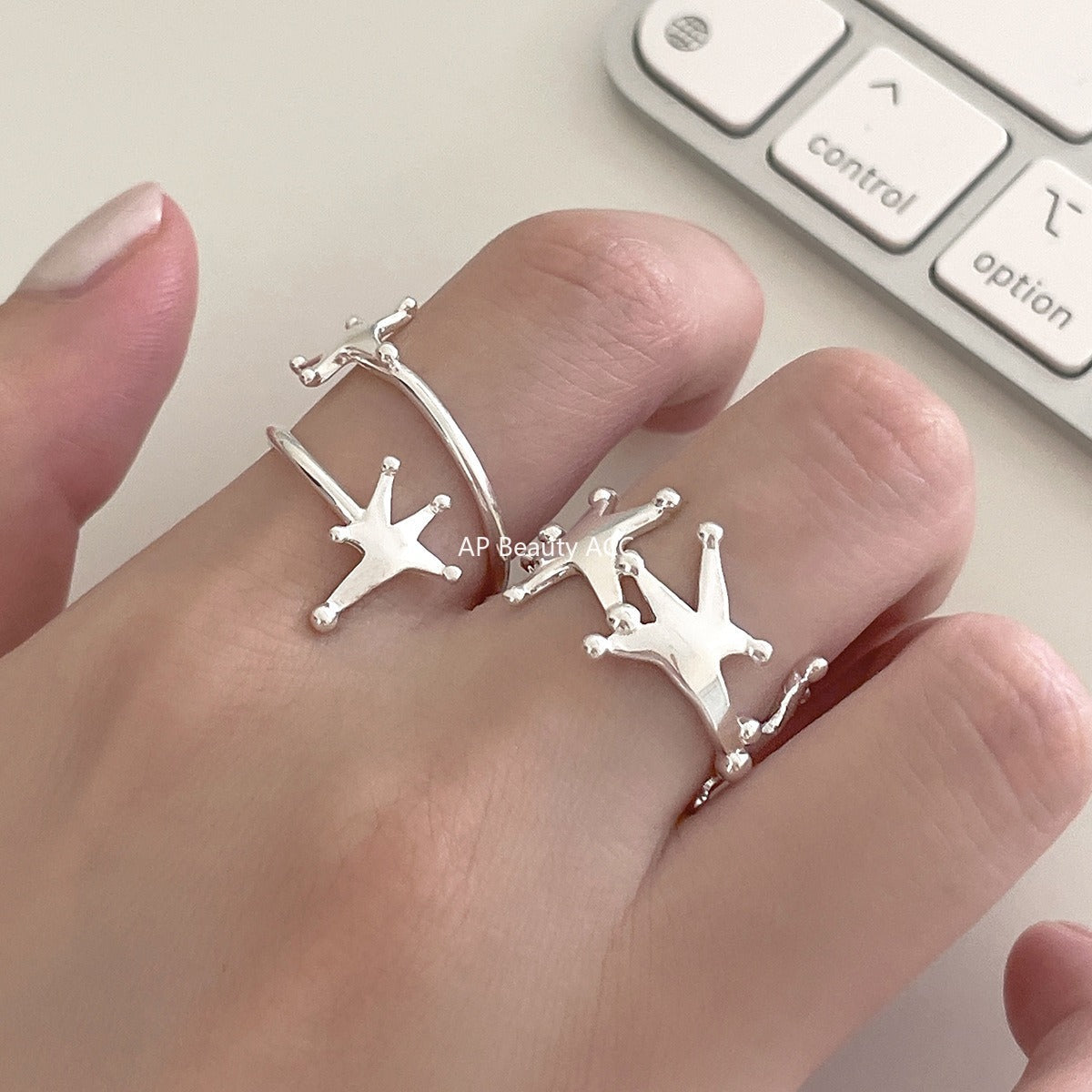 A관 - 925 실버 유니크 별 디자인 반지 [JZ-0716] 25.11-1