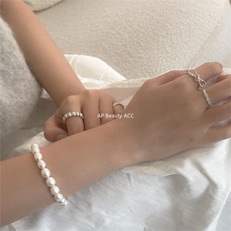 F관 - 925 실버 비즈 디자인 반지 [J1909] 25.10-1