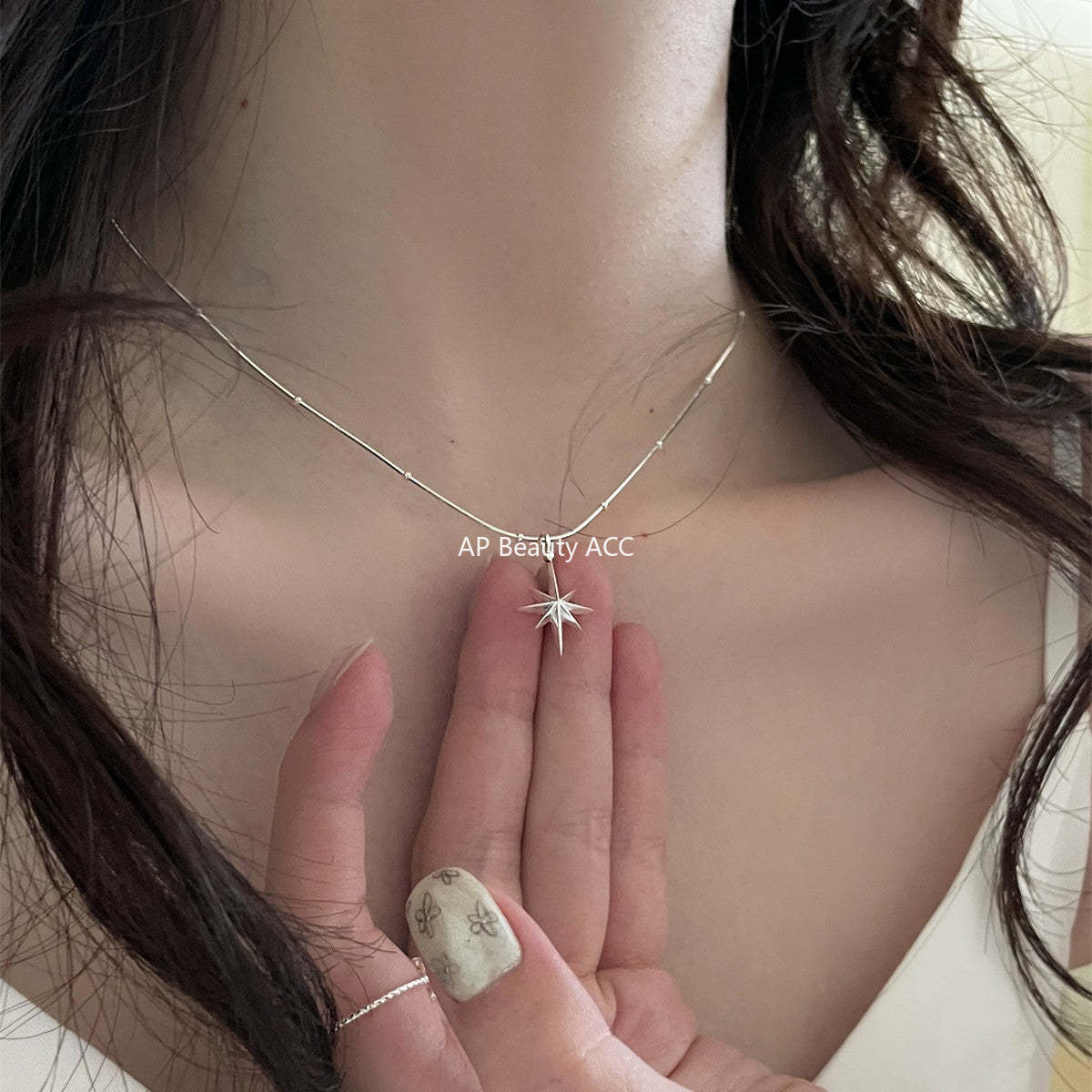 A관 - 925 실버 팔각별 펜던트 목걸이 [XL-1202] 25.09-4