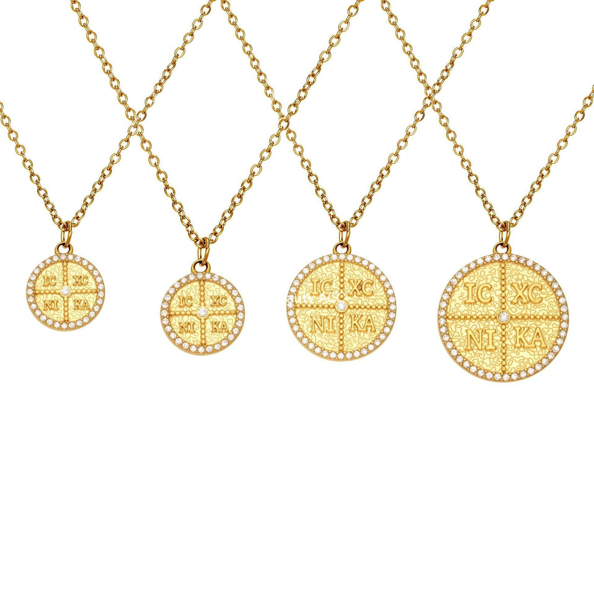 D관 - 스테인리스 스틸 이니셜 원형 큐빅 펜던트 18K 도금 목걸이 [P367] 25.11-4