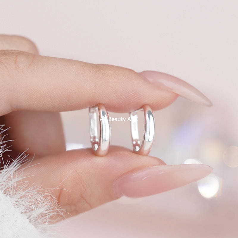 B관 - 925 실버 U자형 미니멀 링 귀걸이 [YC4712E_2] 25.11-1