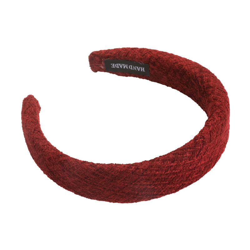E관 - 레드 모직 스펀지 와이드 머리띠 [27747] 25.12-1