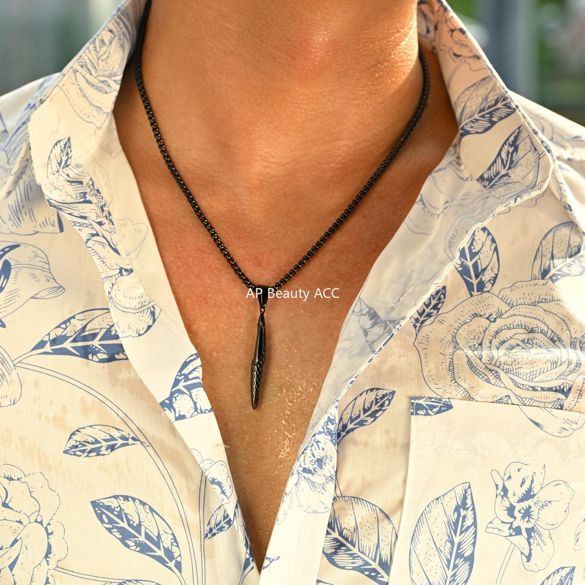 G관 - 스테인리스 총알 펀칭 나선형 펜던트 목걸이 [PN-2217] 25.11-1