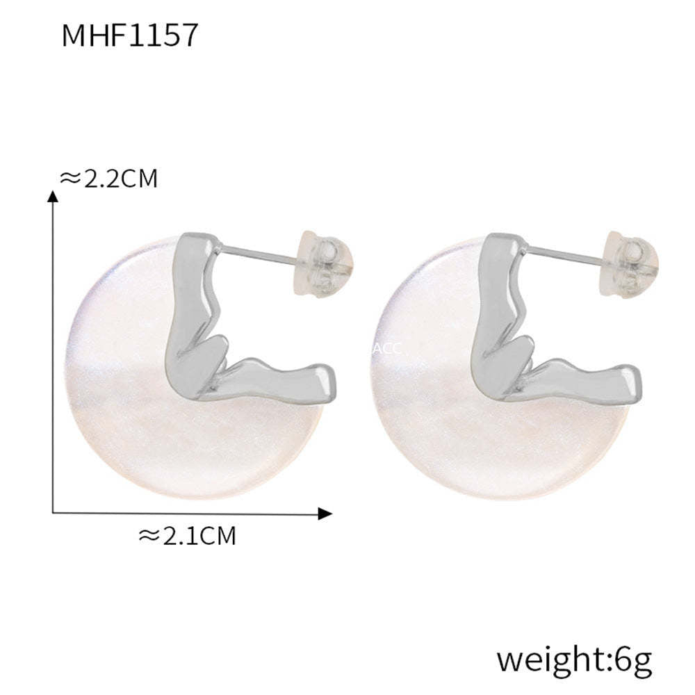D관 - 스테인리스 스틸 캔디 컬러풀 레진 귀걸이 [F854] 24.12-4