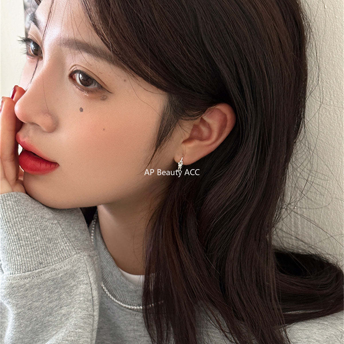 A관 - 달리는 고양이 은침 링형 귀걸이 [EH-3284] 24.11-3