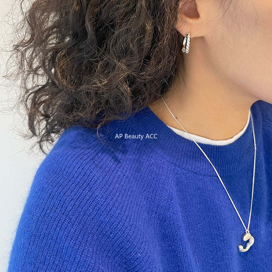 F관 - 925 실버 스트랩 모양 귀걸이 [C874] 25.12-1