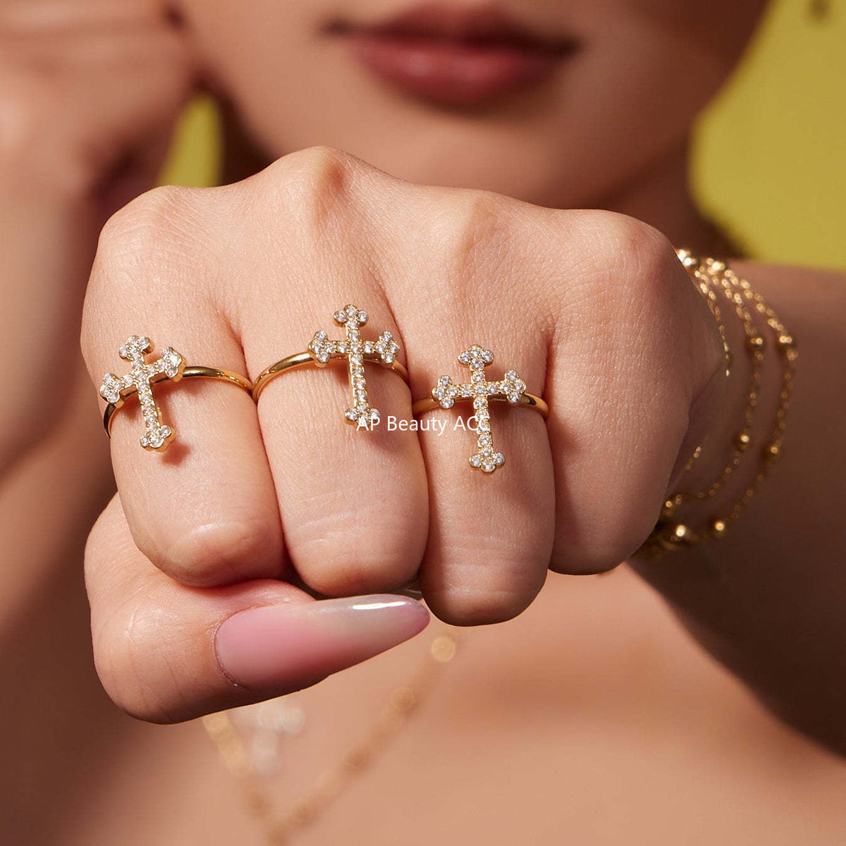 D관 - 스테인리스 스틸 십자가 큐빅 펜던트 목걸이 팔찌 귀걸이 반지 [TXP487] 25.11-4