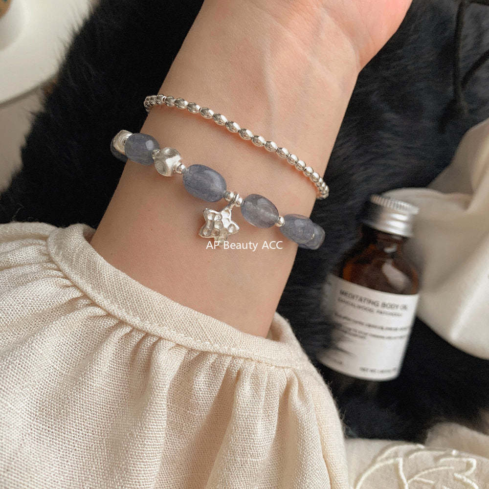 A관 - 별 펜던트 칼세도니 비즈 925 실버 팔찌 목걸이 [1530] 25.11-3