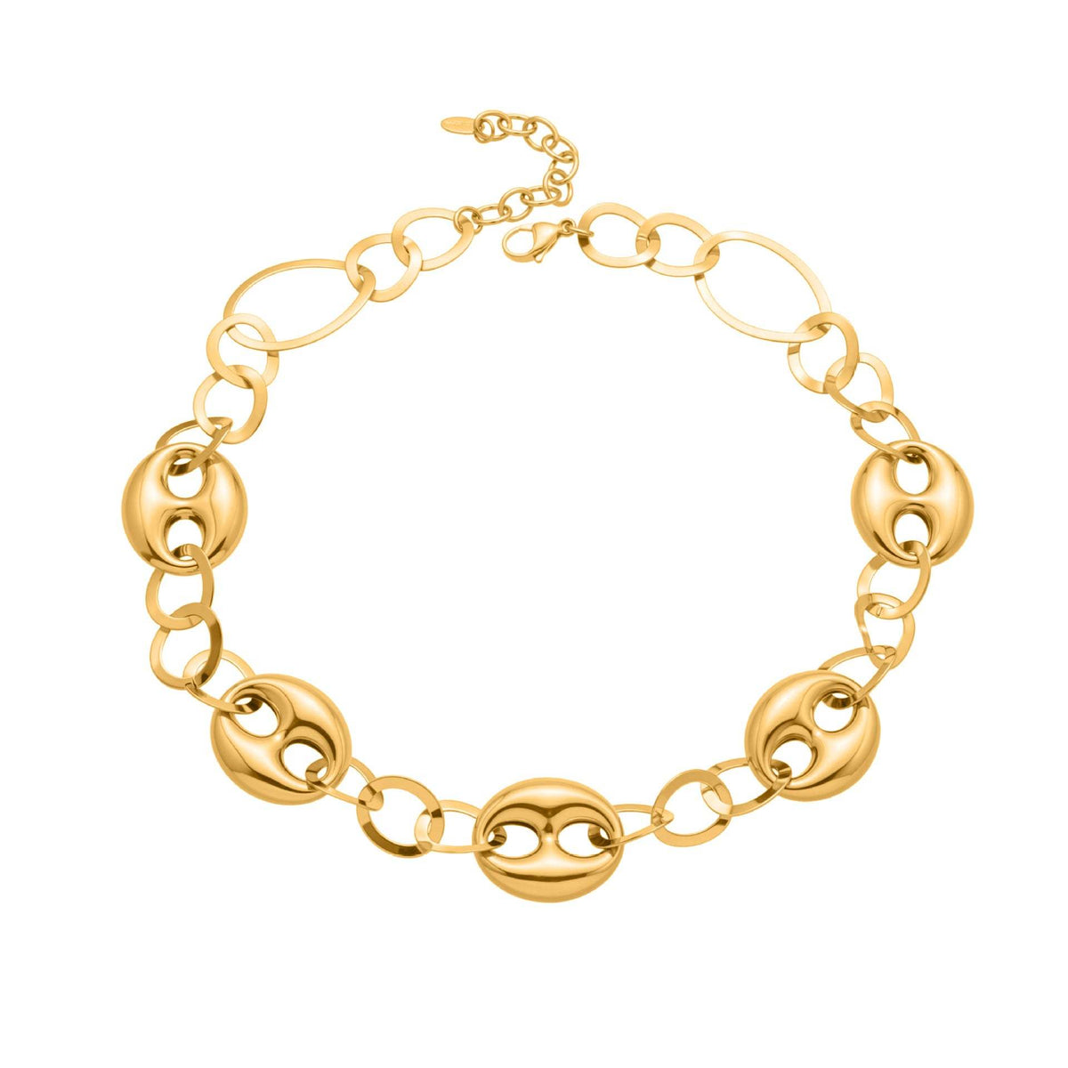 D관 - 18K 도금 스테인리스 스틸 더블 원형 볼드 체인 목걸이 [P1440] 25.10-2